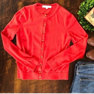 Red LOFT Cardigan